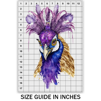 Mardi Gras Peacock DTF