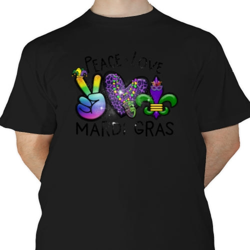 Peace Love Mardi Gras DTF