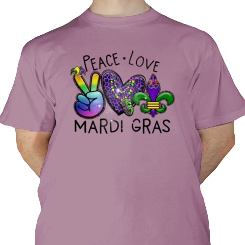 Peace Love Mardi Gras DTF