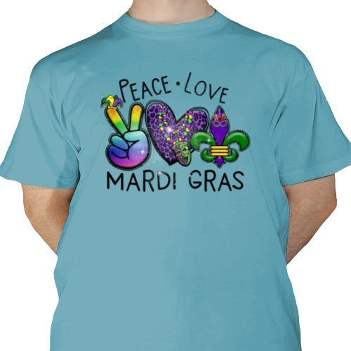 Peace Love Mardi Gras DTF