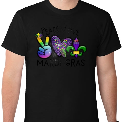 Peace Love Mardi Gras DTF