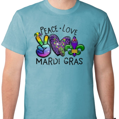 Peace Love Mardi Gras DTF