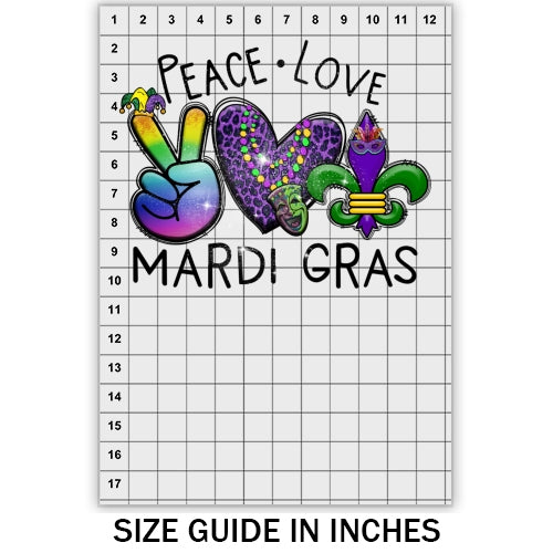 Peace Love Mardi Gras DTF