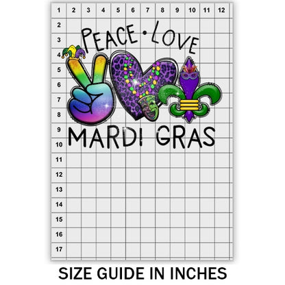 Peace Love Mardi Gras DTF