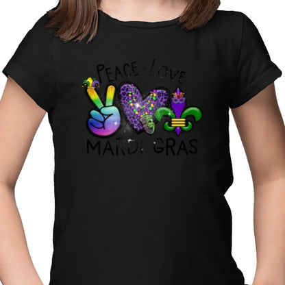 Peace Love Mardi Gras DTF