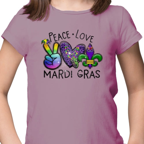 Peace Love Mardi Gras DTF