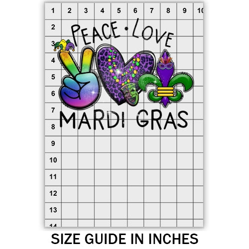 Peace Love Mardi Gras DTF