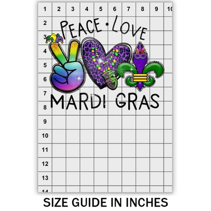 Peace Love Mardi Gras DTF