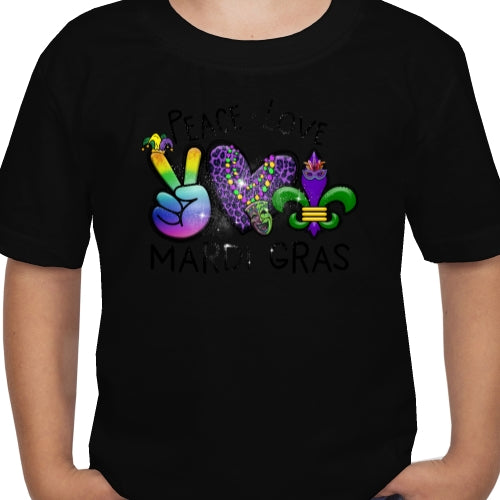 Peace Love Mardi Gras DTF