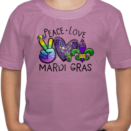 Peace Love Mardi Gras DTF