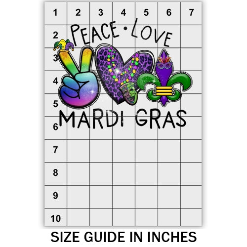 Peace Love Mardi Gras DTF