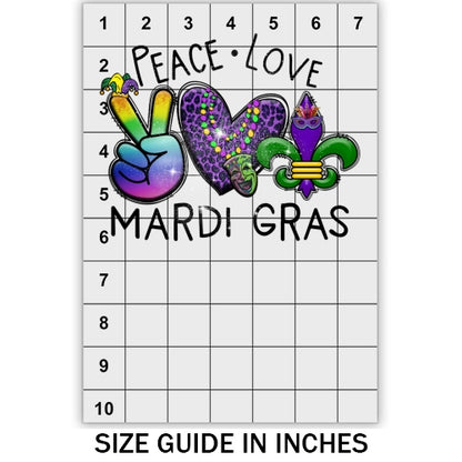 Peace Love Mardi Gras DTF
