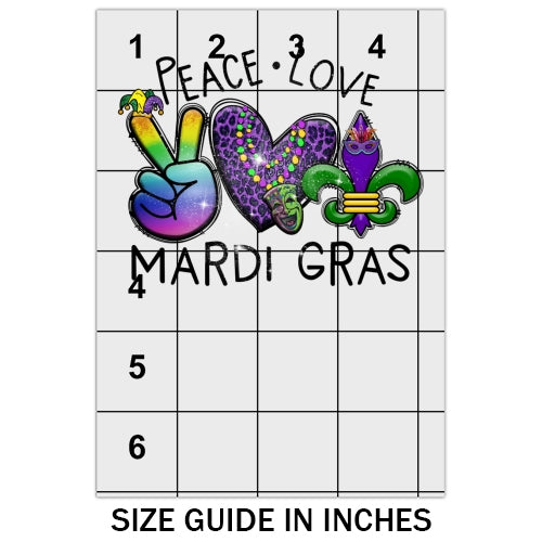 Peace Love Mardi Gras DTF