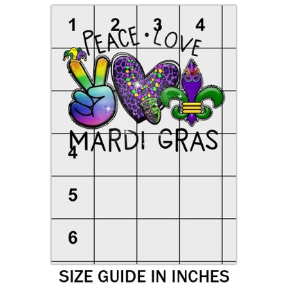 Peace Love Mardi Gras DTF