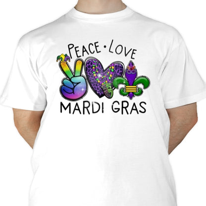 Peace Love Mardi Gras Sublimation