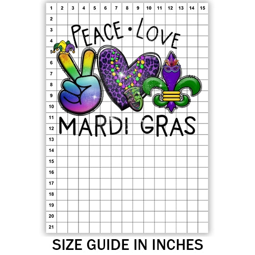 Peace Love Mardi Gras Sublimation