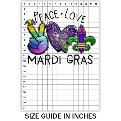 Peace Love Mardi Gras Sublimation