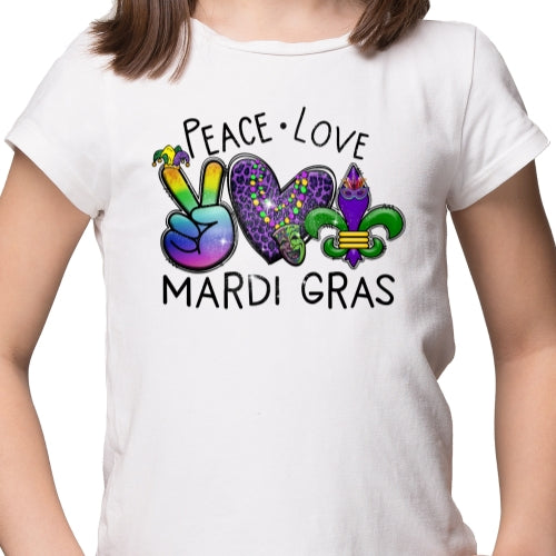 Peace Love Mardi Gras Sublimation