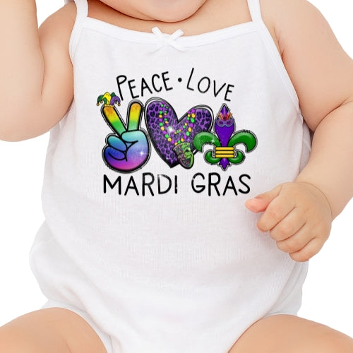 Peace Love Mardi Gras Sublimation