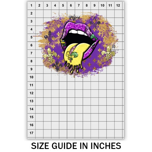 Mardi Gras Lips DTF