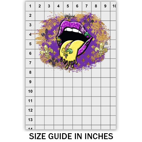 Mardi Gras Lips DTF