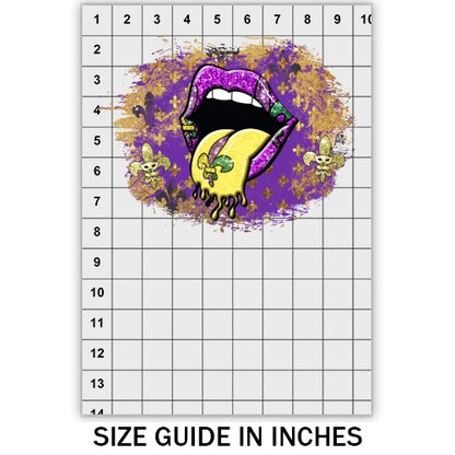 Mardi Gras Lips DTF