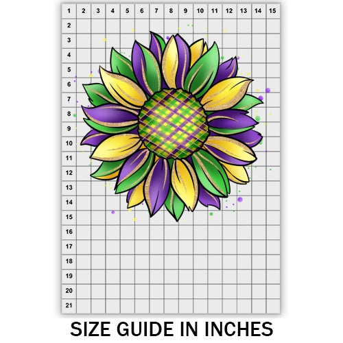 Mardi Gras Sunflower DTF