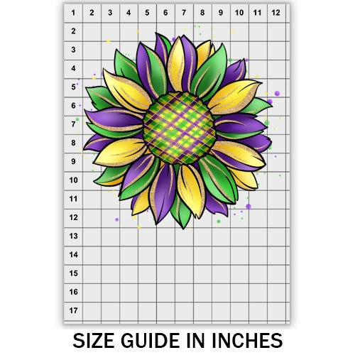 Mardi Gras Sunflower DTF