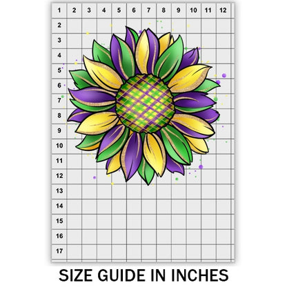 Mardi Gras Sunflower DTF