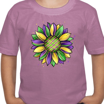 Mardi Gras Sunflower DTF