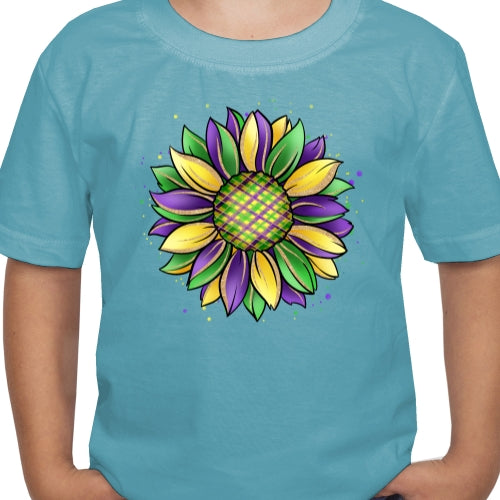 Mardi Gras Sunflower DTF