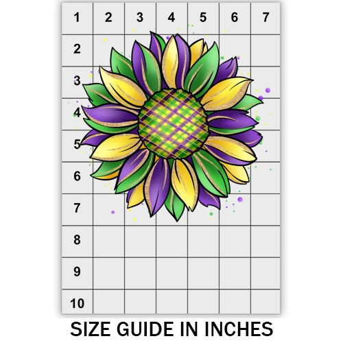 Mardi Gras Sunflower DTF