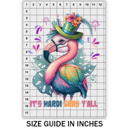Flamingo Mardi Gras DTF