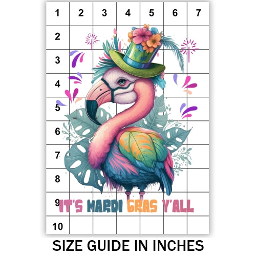Flamingo Mardi Gras Sublimation