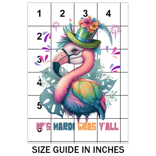Flamingo Mardi Gras Sublimation