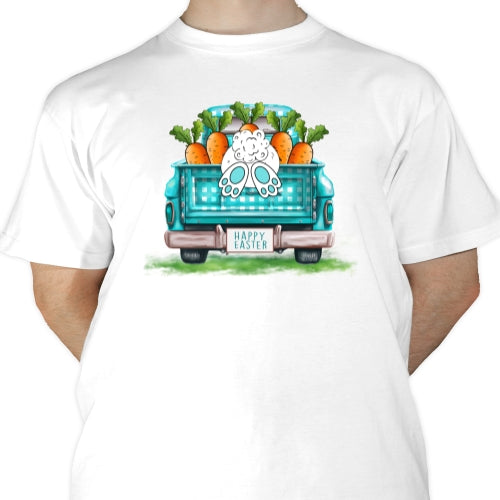 Happy Easter Blue Truck Sublimation