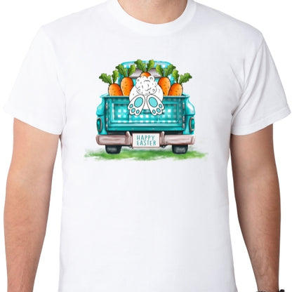 Happy Easter Blue Truck Sublimation