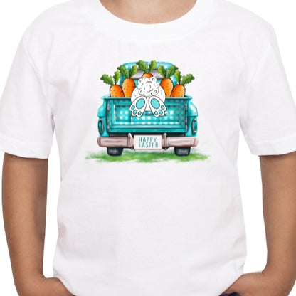 Happy Easter Blue Truck Sublimation