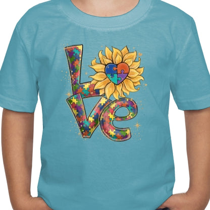 Love Autism Sunflower DTF