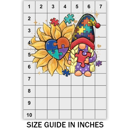 Autism Sunflower Gnome DTF