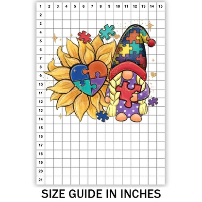 Autism Sunflower Gnome Sublimation