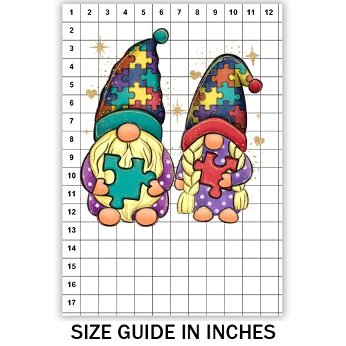 Autism Couple Gnomes Sublimation