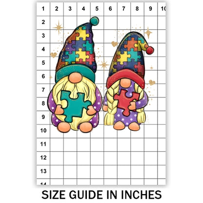 Autism Couple Gnomes Sublimation