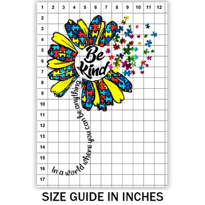 Autism Sunflower Be Kind Sublimation