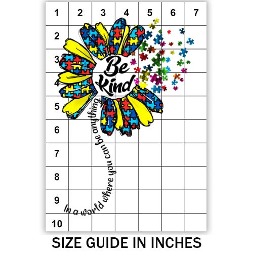 Autism Sunflower Be Kind Sublimation