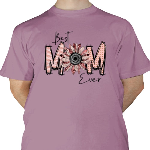 Best Mom Ever Pink Sunflower DTF