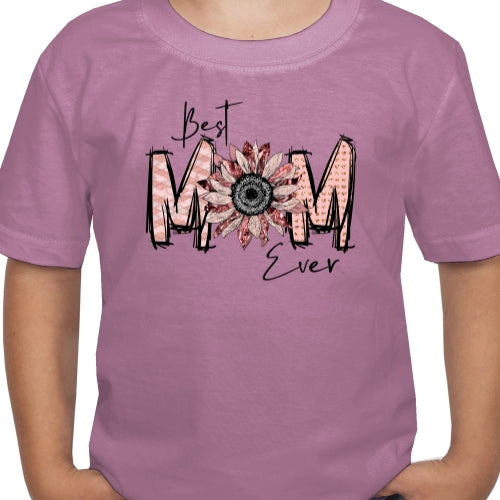 Best Mom Ever Pink Sunflower DTF