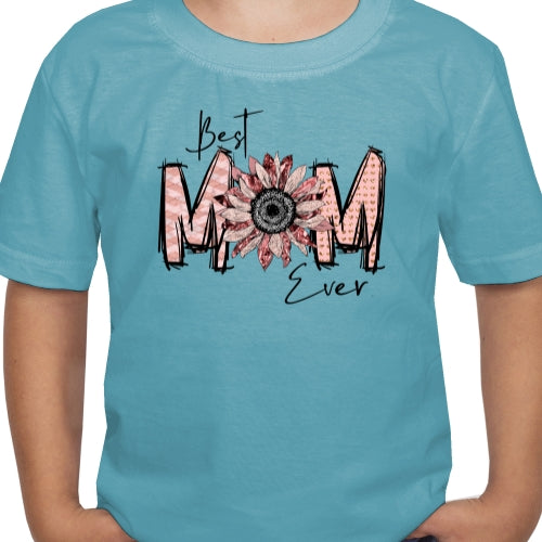 Best Mom Ever Pink Sunflower DTF