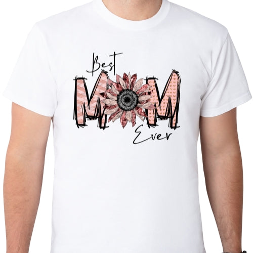 Best Mom Ever Pink Sunflower Subliamtion