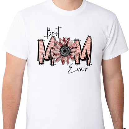 Best Mom Ever Pink Sunflower Subliamtion